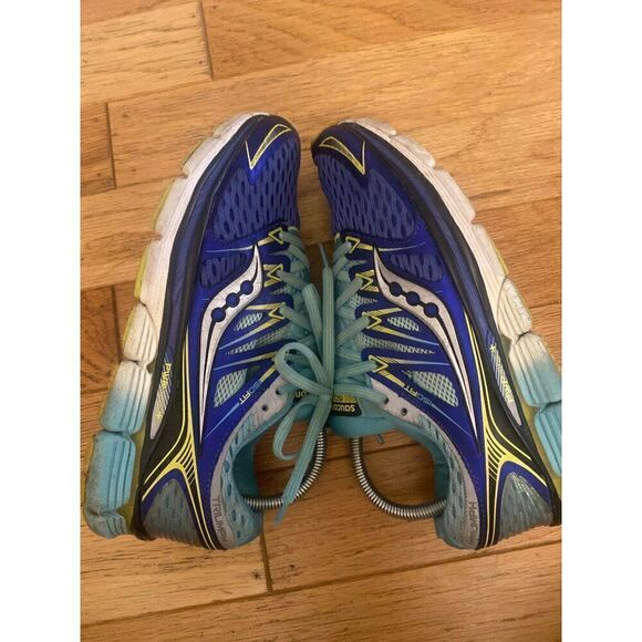Saucony ISO Series Running Shoes Women's Athletic Sneakers Blue/Yellow Size 9 - Picture 4 of 9